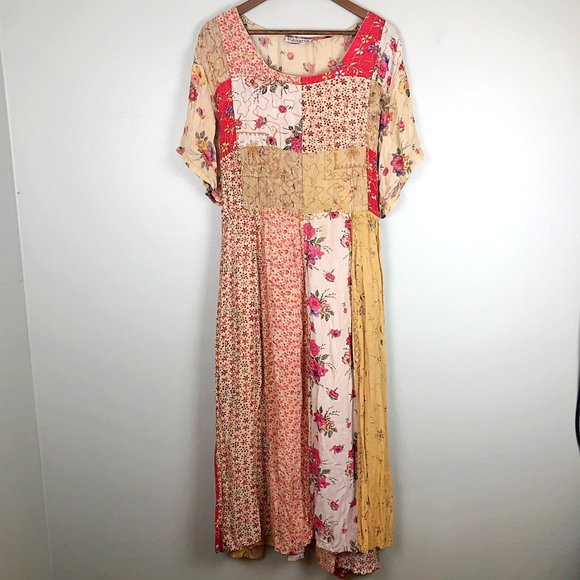 Vintage Silhouettes Floral Quilted Peasant Dress - Picture 6 of 11
